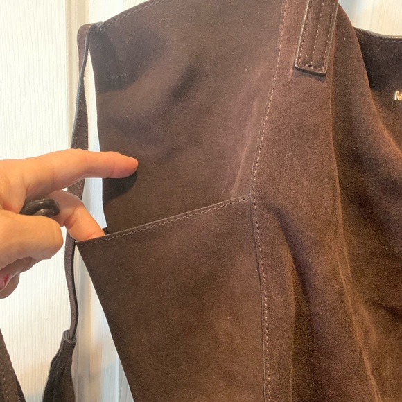 Micheal Kors chocolate brown suede shoulder bag - Picture 2 of 7